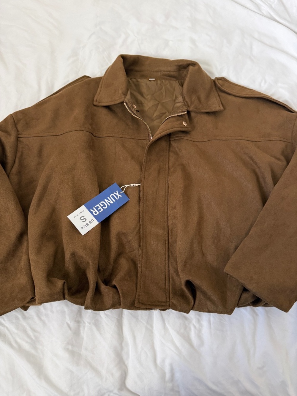 brown slouchy jacket   size small   details: -NWT -color: brown  -full zip  -ove
